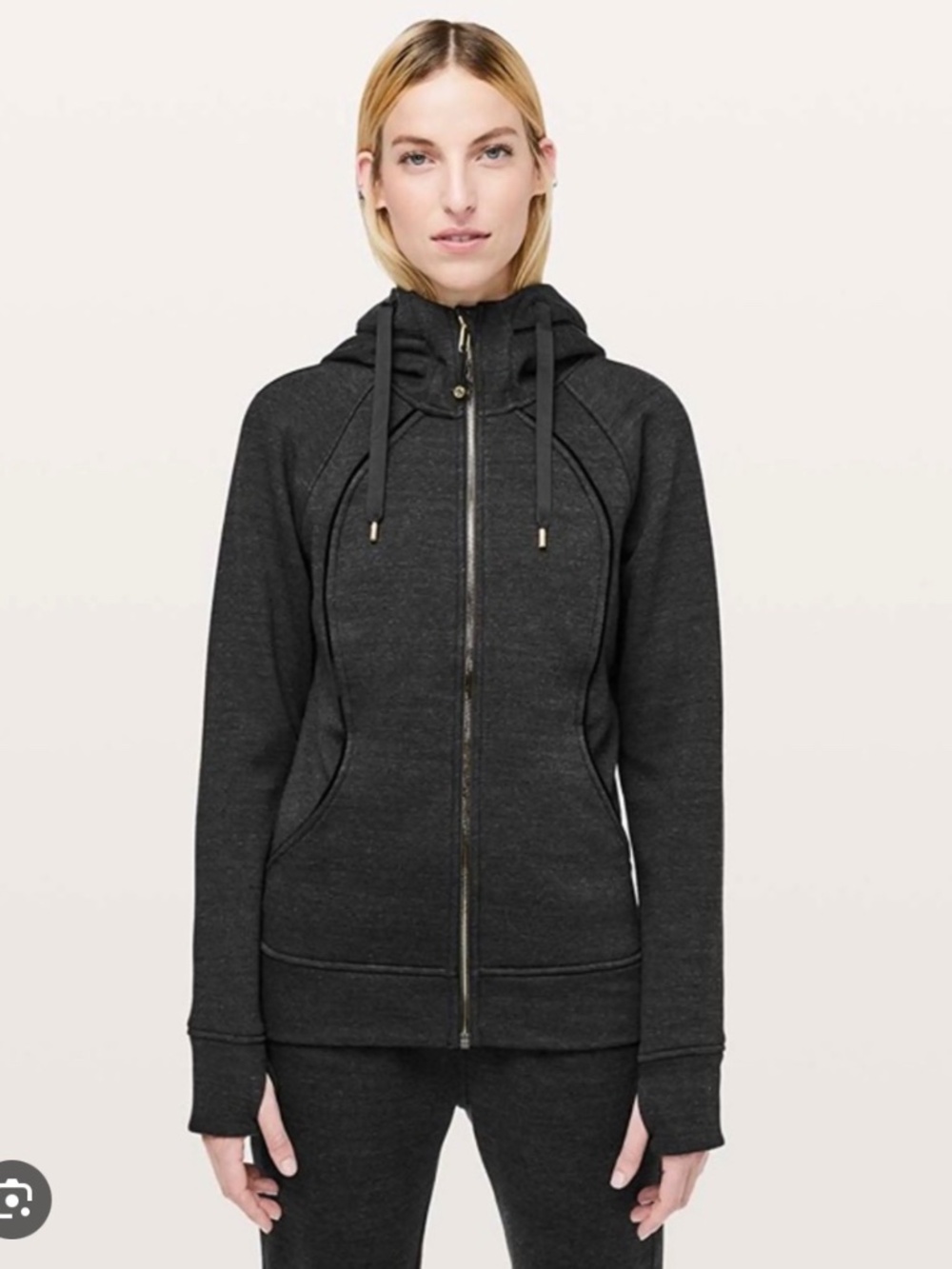 Lululemon Scuba Full-Zip Hoodie — Black/Gold